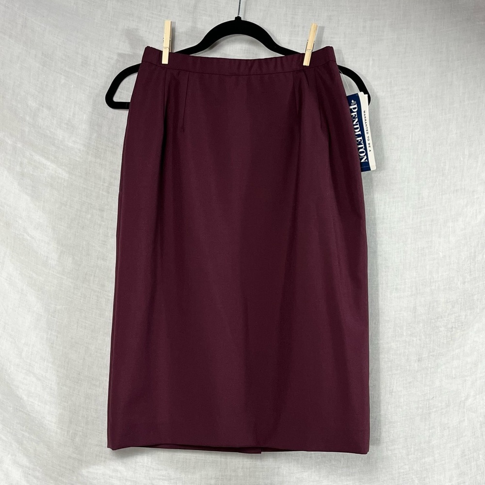 Pendleton Wool Blend Pencil Skirt Professional Eggplant Purple - Womens 6 Petite